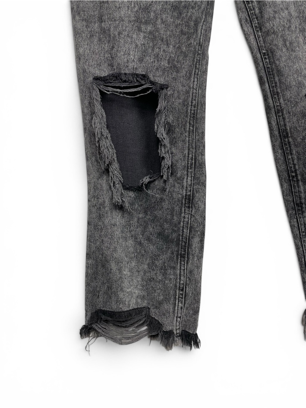 NEW We the Free People High-Rise Distressed Straight Leg Jeans — Washed Gray 28 - Picture 3 of 11